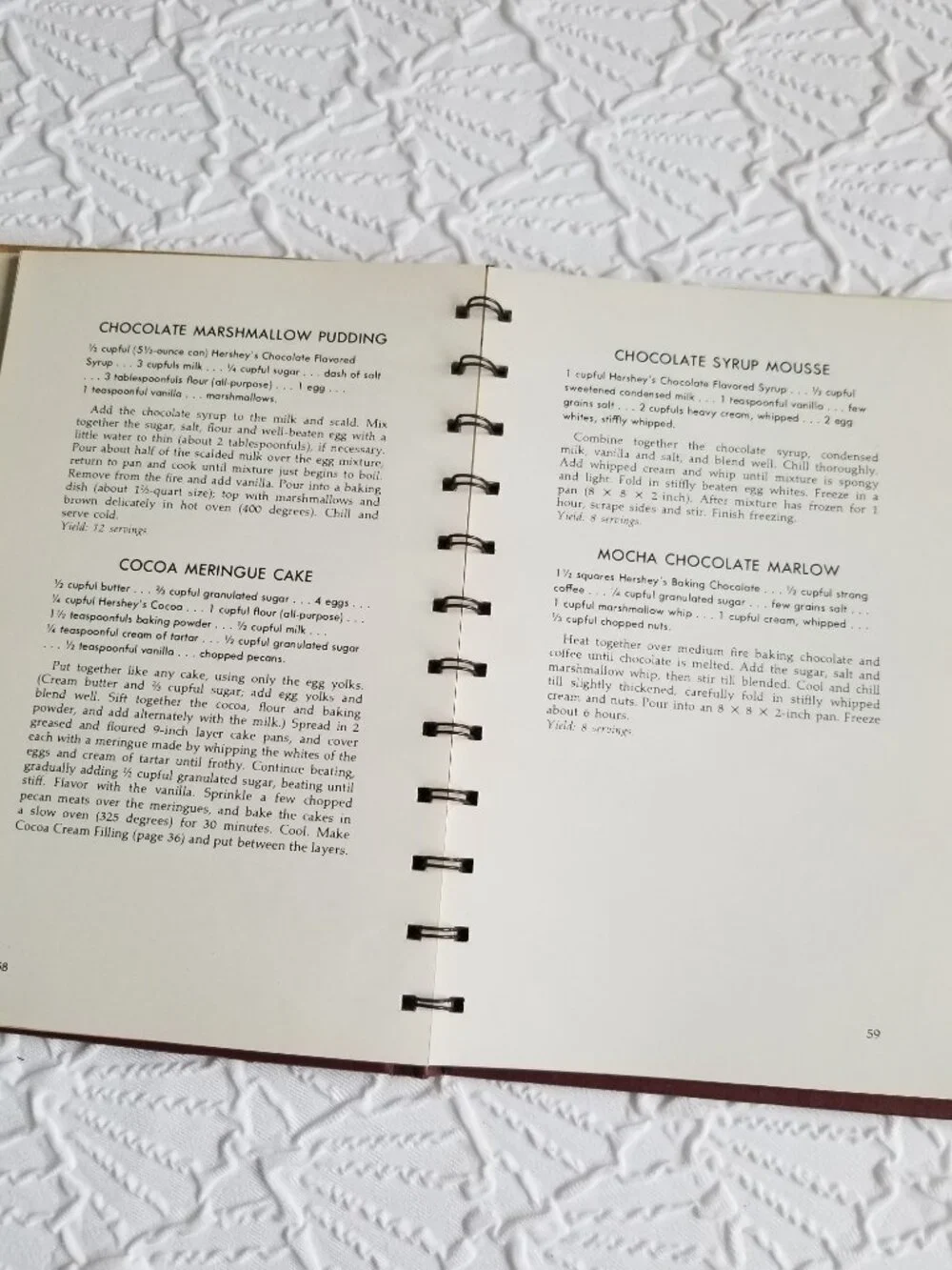 Hershey's 1934 Cookbook 1971 Edition Wirebound Spiral
